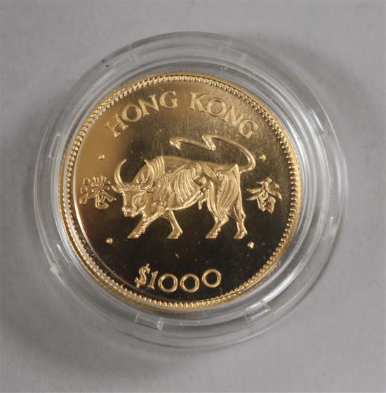 A Royal Mint Hong Kong 22ct gold Lunar Year $1000 coin,